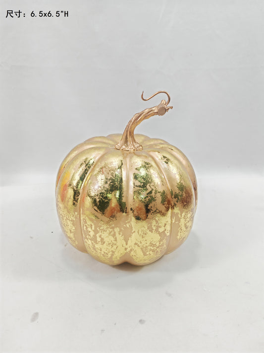 Distressed Gold Leaf Pumpkin