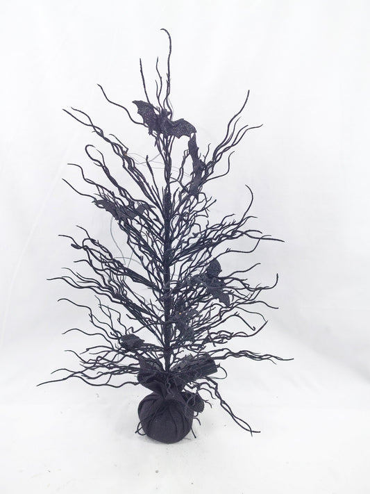 JY25-042 Spooky Bat Twig Tabletop Tree