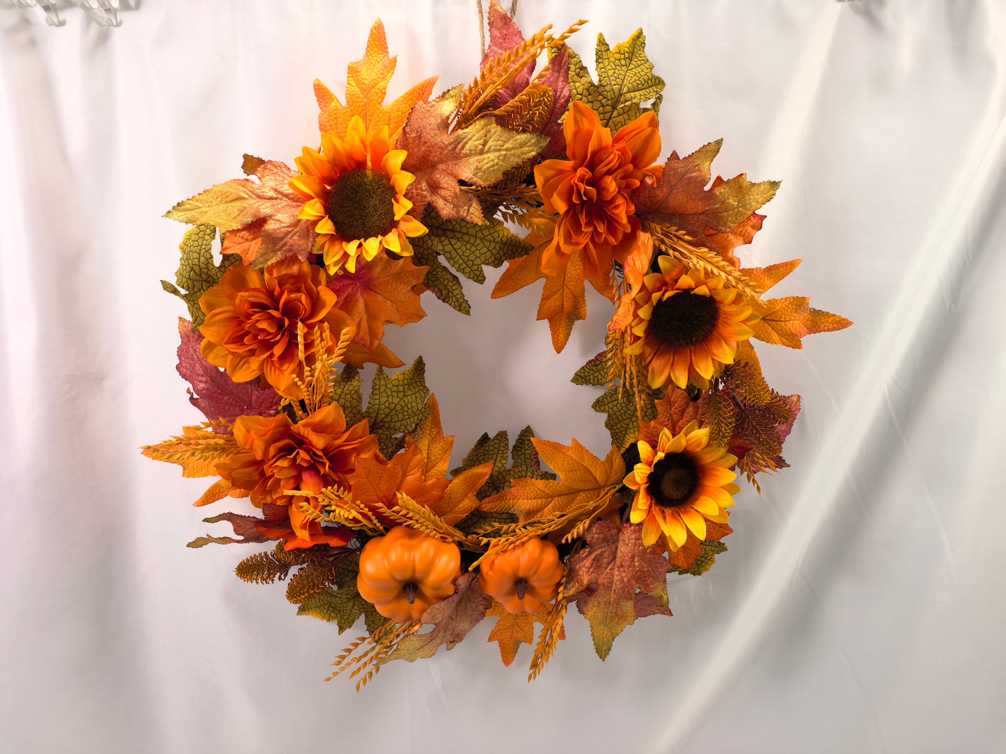 JY25 Golden Sunflower, Pumpkin & Maple Wreath