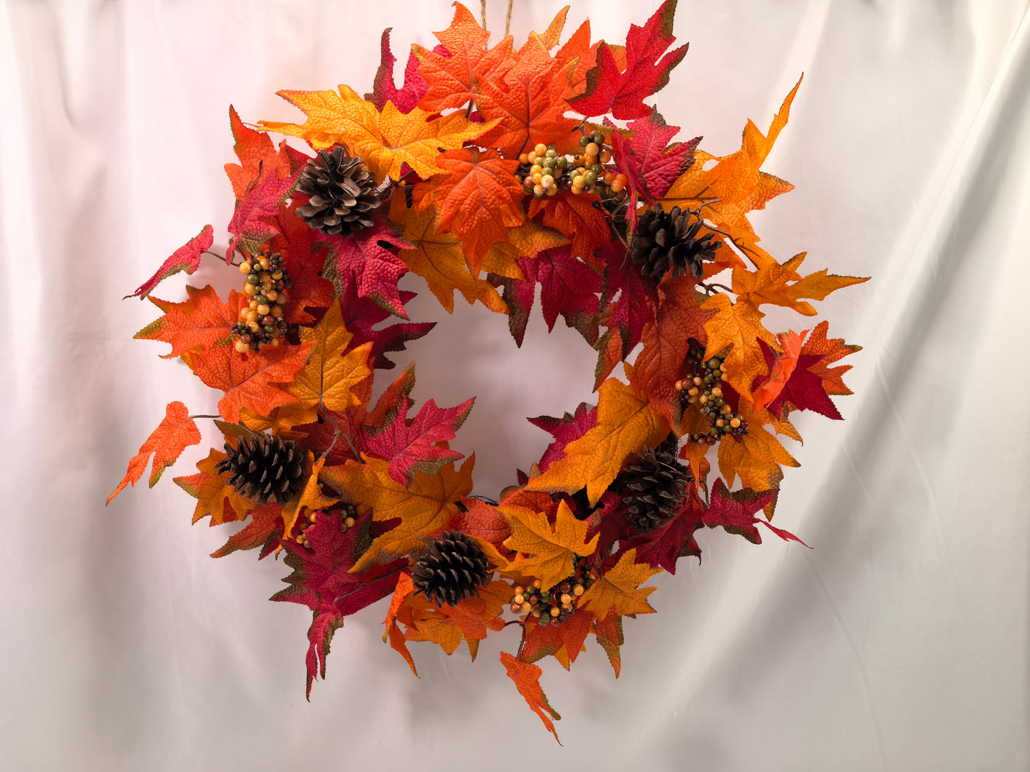 GE26-005 Red Maple, Pinecone & Berry Autumn Wreath