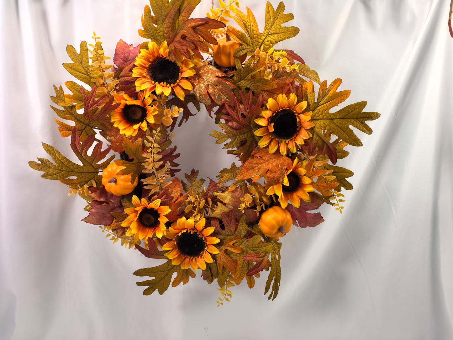 JY25 Golden Sunflower, Pumpkin & Maple Wreath