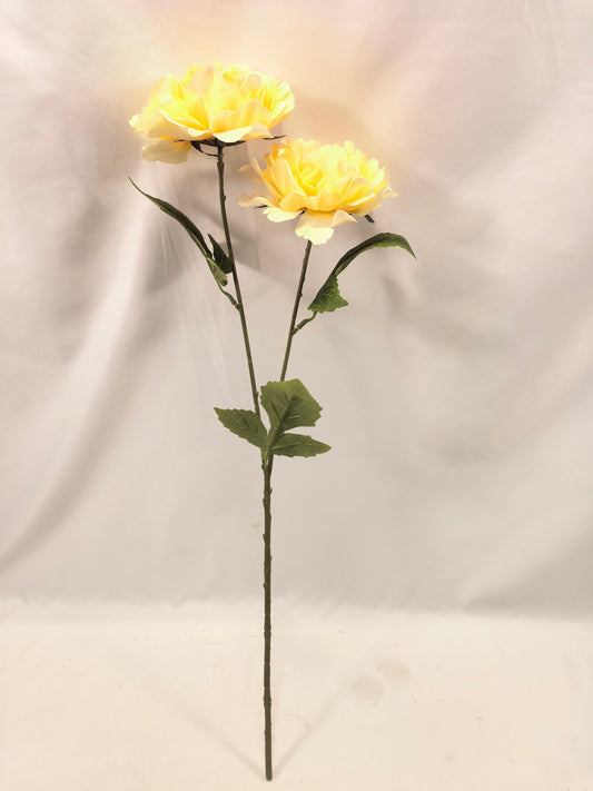 GE26-015 Double-Head Cream Peony Stem