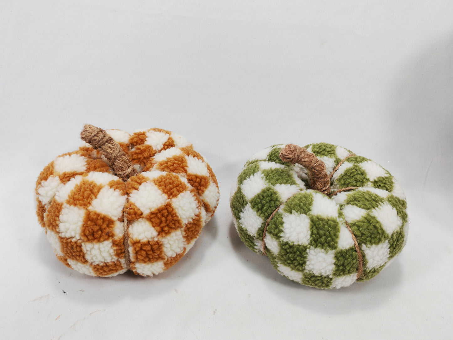 Plush Checkered Pumpkin