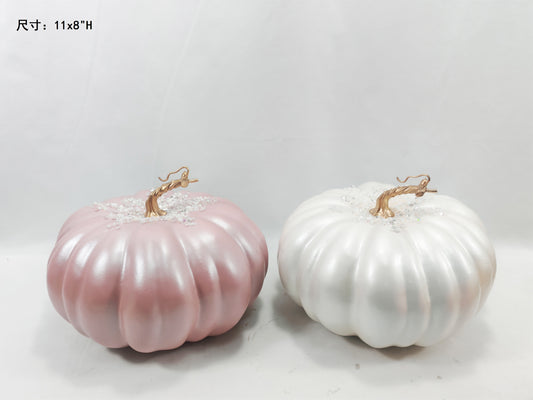 Pearlescent Pumpkin with Gold Stem