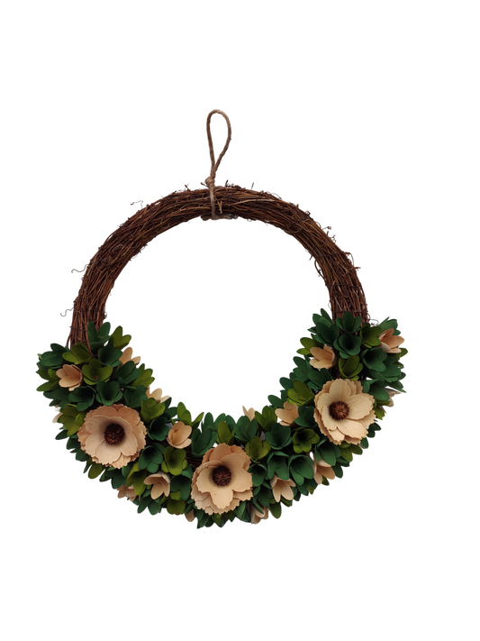 JY-24-262 Handcrafted Wood Curl Autumn Wreaths