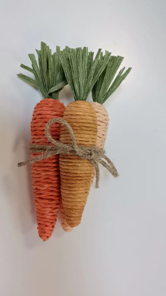 Woven Carrot Bundle - Rustic Easter Spring Decor Set of 3