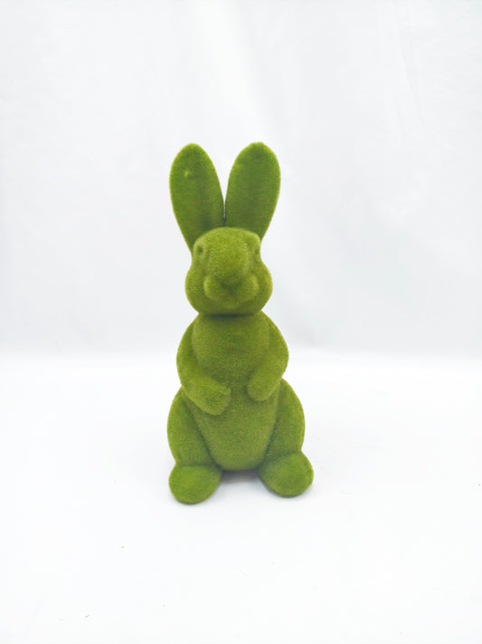 Flocked Green Bunny - Easter Spring Tabletop Decor