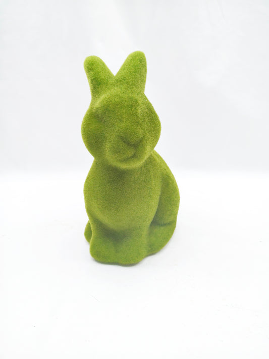 Flocked Green Bunny - Easter Spring Tabletop Decor