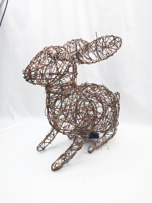 Lighted Grapevine Hopping Bunny - Easter Spring LED Garden Decor