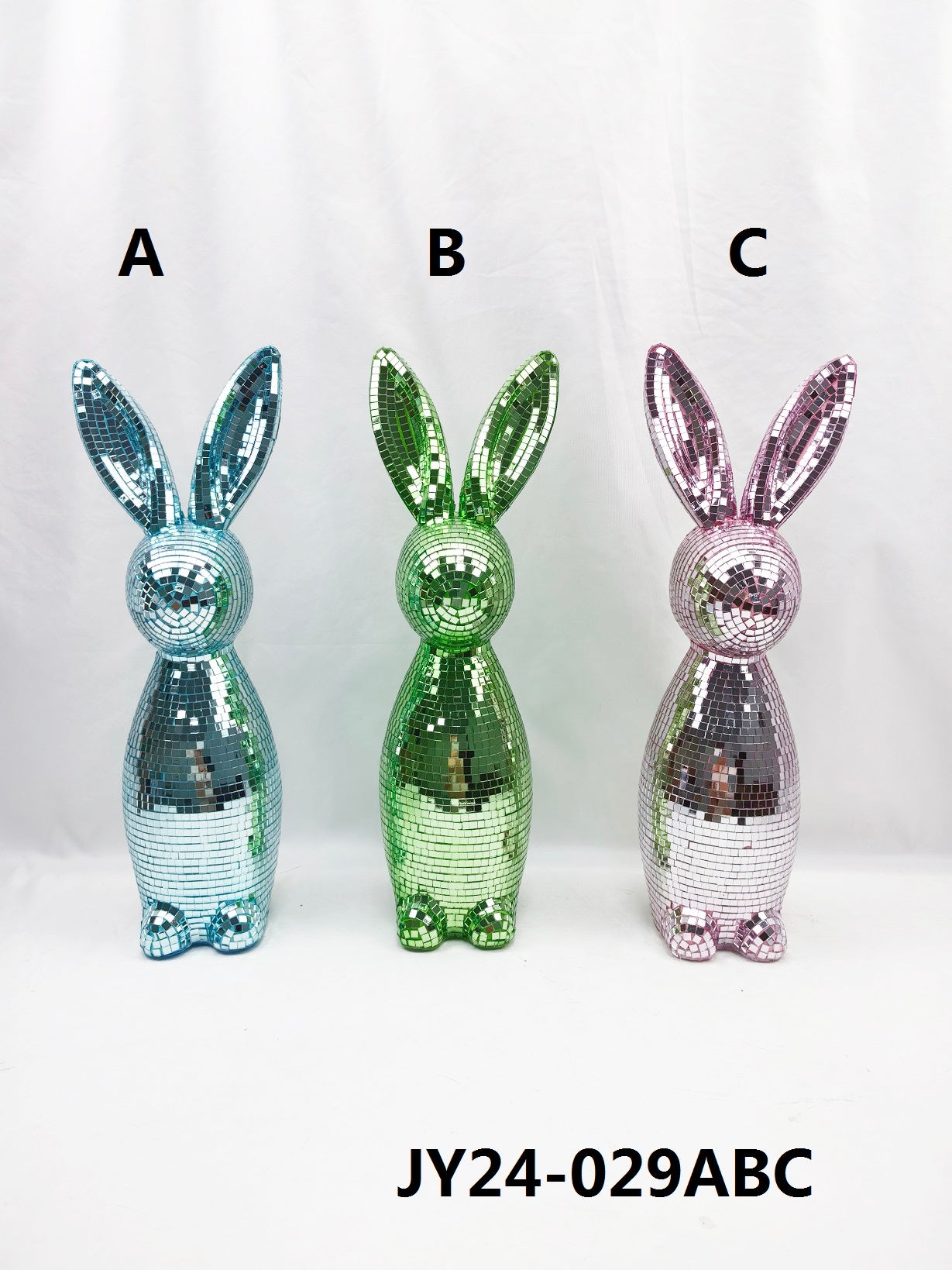 Disco Mirror Bunny Tall - Easter Spring Glitter Decor
