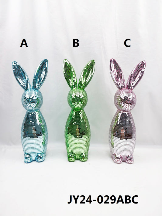 Disco Mirror Bunny Tall - Easter Spring Glitter Decor