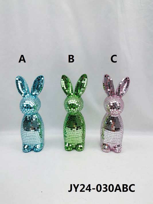 Disco Mirror Bunny Tall - Easter Spring Glitter Decor