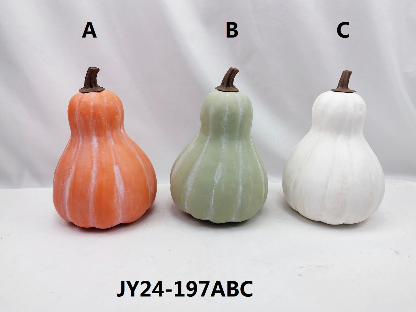JY24-197ABC Washed Striped Gourd Pumpkins