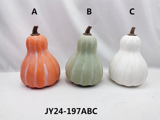 JY24-197ABC Washed Striped Gourd Pumpkins