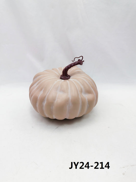 JY24-214 Textured Cream & White Ribbed Pumpkin