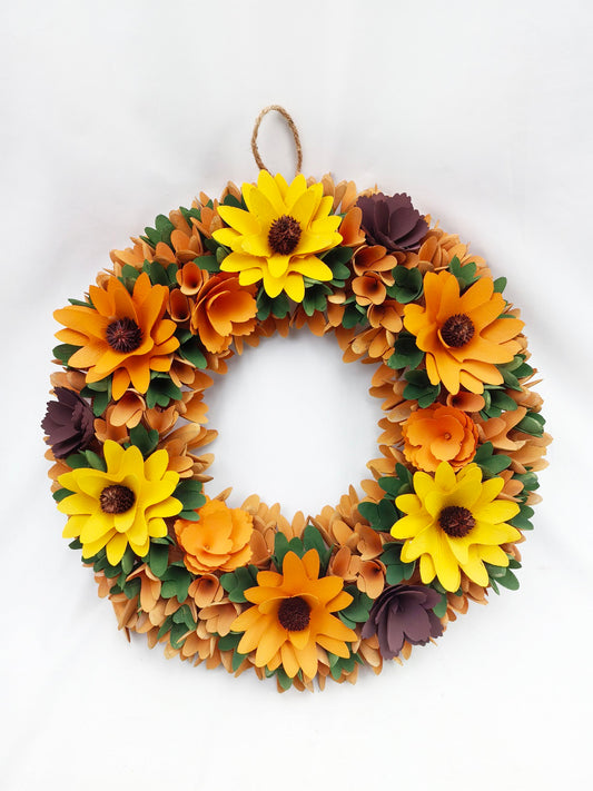 JY-24-261 Handcrafted Wood Curl Autumn Wreaths