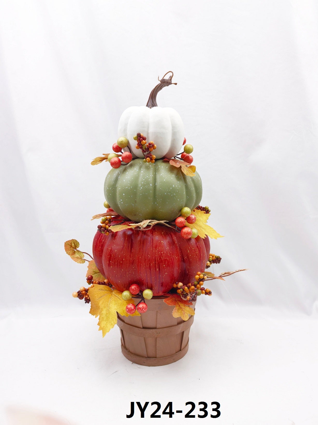 JY24-233 Harvest Pumpkin Topiary with Berries