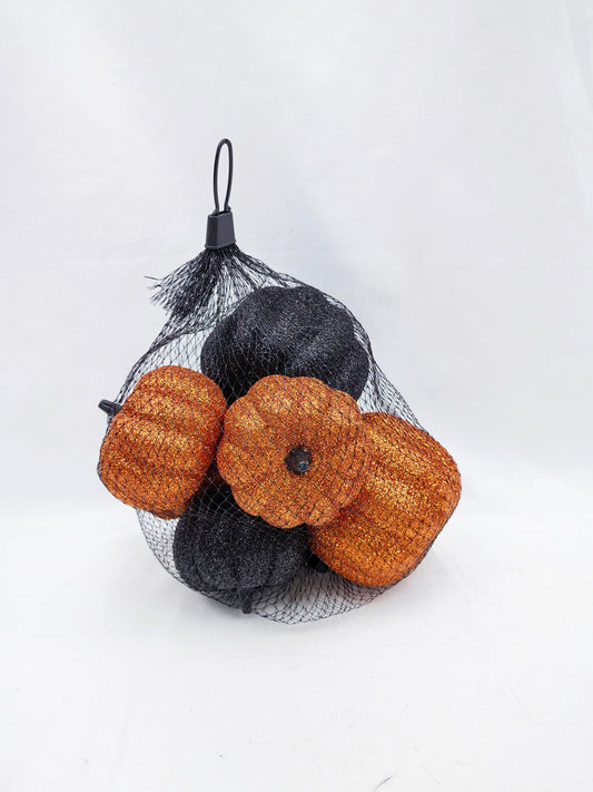 JY24-237 Glitter Pumpkin Mesh Bag Set