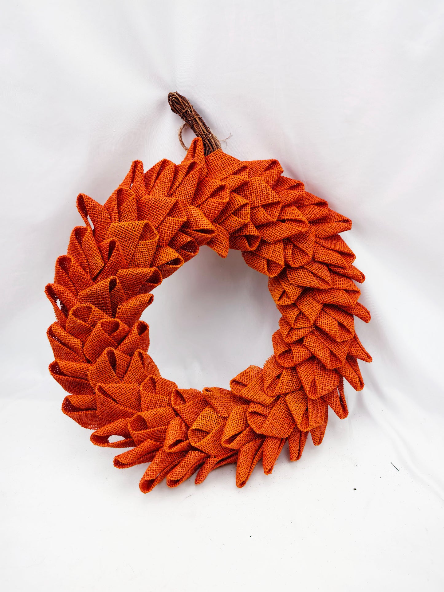 JY24-256 Orange Fabric Folded Leaf Wreath