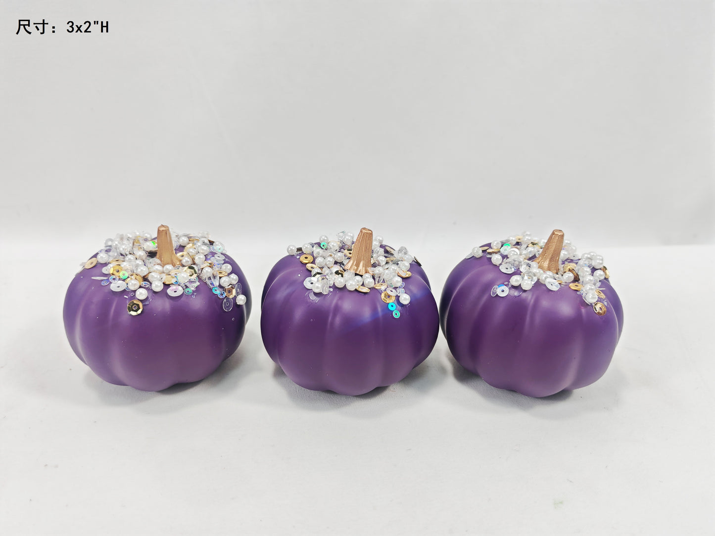 JY25-15 Mini Purple Pumpkin Figurines Set