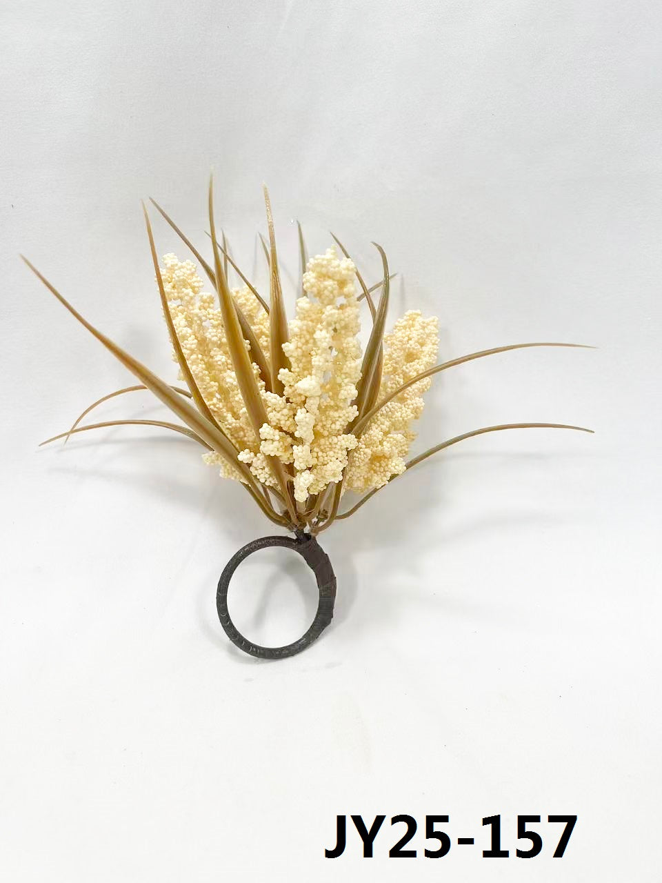 JY25-155 Rustic Harvest Grain & Grass Napkin Rings (Multi-Colors)