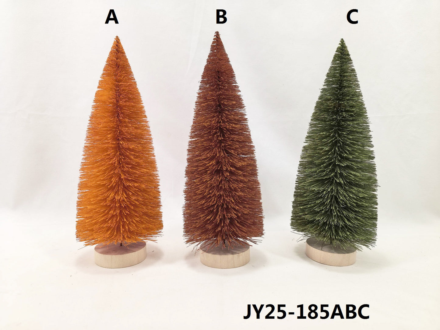 JY25-185 Sisal Bottle Brush Tree on Wood Base