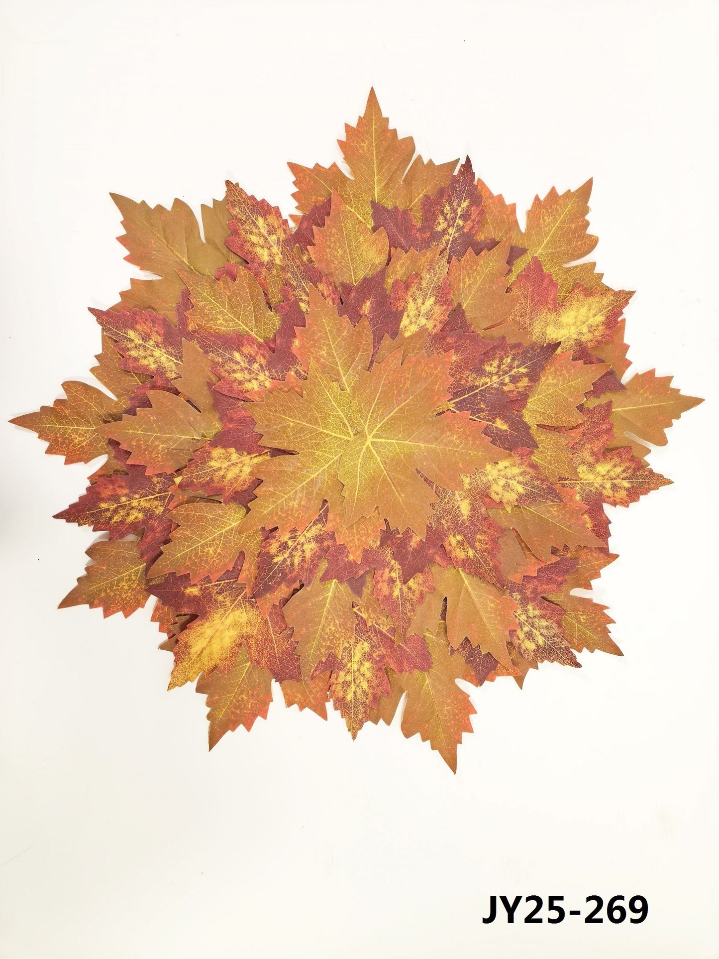 JY25-269 Mixed Red & Yellow Artificial Maple Leaves