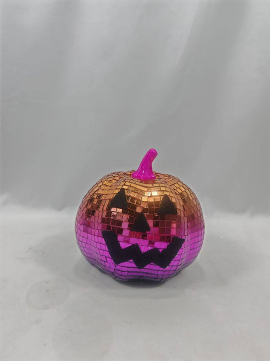 JY25-7 Ombre Disco Ball Pumpkin Figurine