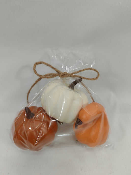 JY25-YX0071 Mini Artificial Pumpkin Trio Set (Retail Polybag Packaging)