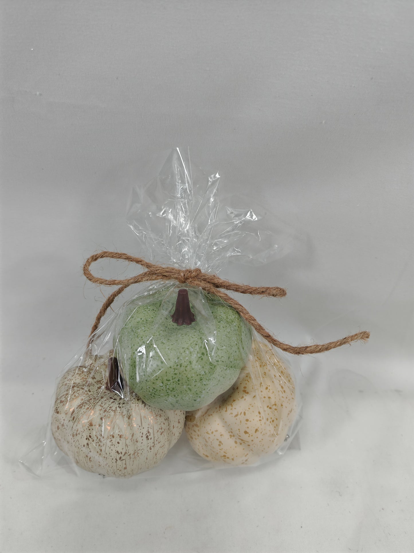 JY25-YX0071 Mini Artificial Pumpkin Trio Set (Retail Polybag Packaging)