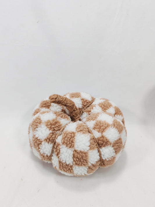 Plush Checkered Pumpkin