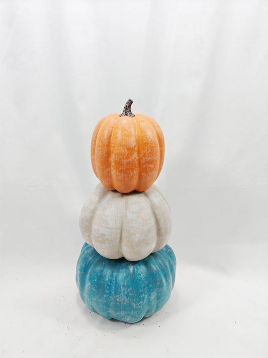 JY25-182 3-Tier Stacked Pumpkin Figurine (3 Color Schemes)