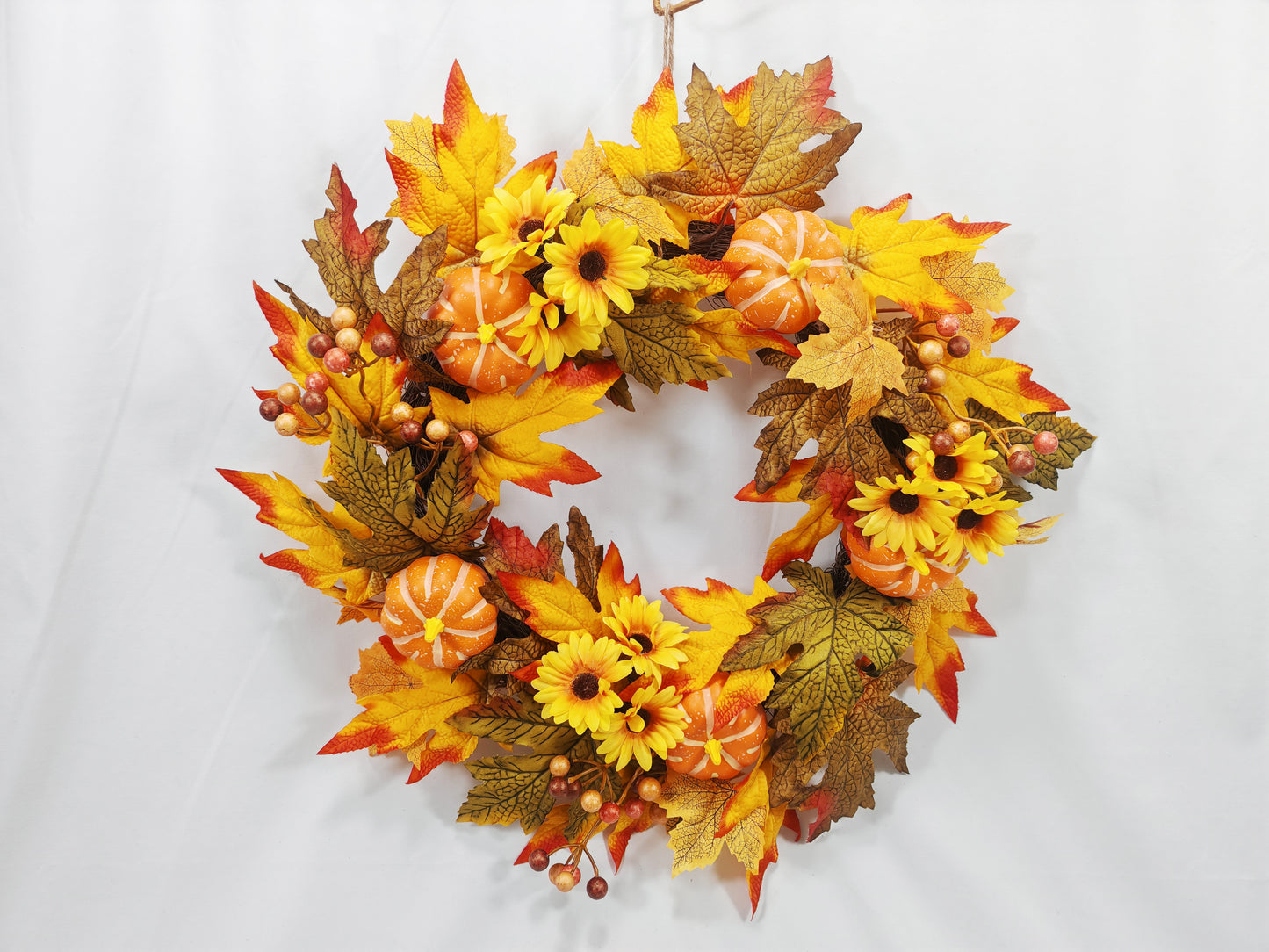 JY25 Golden Sunflower, Pumpkin & Maple Wreath