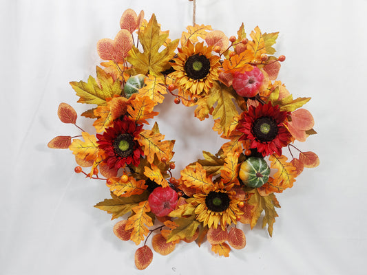 JY25 Golden Sunflower, Pumpkin & Maple Wreath