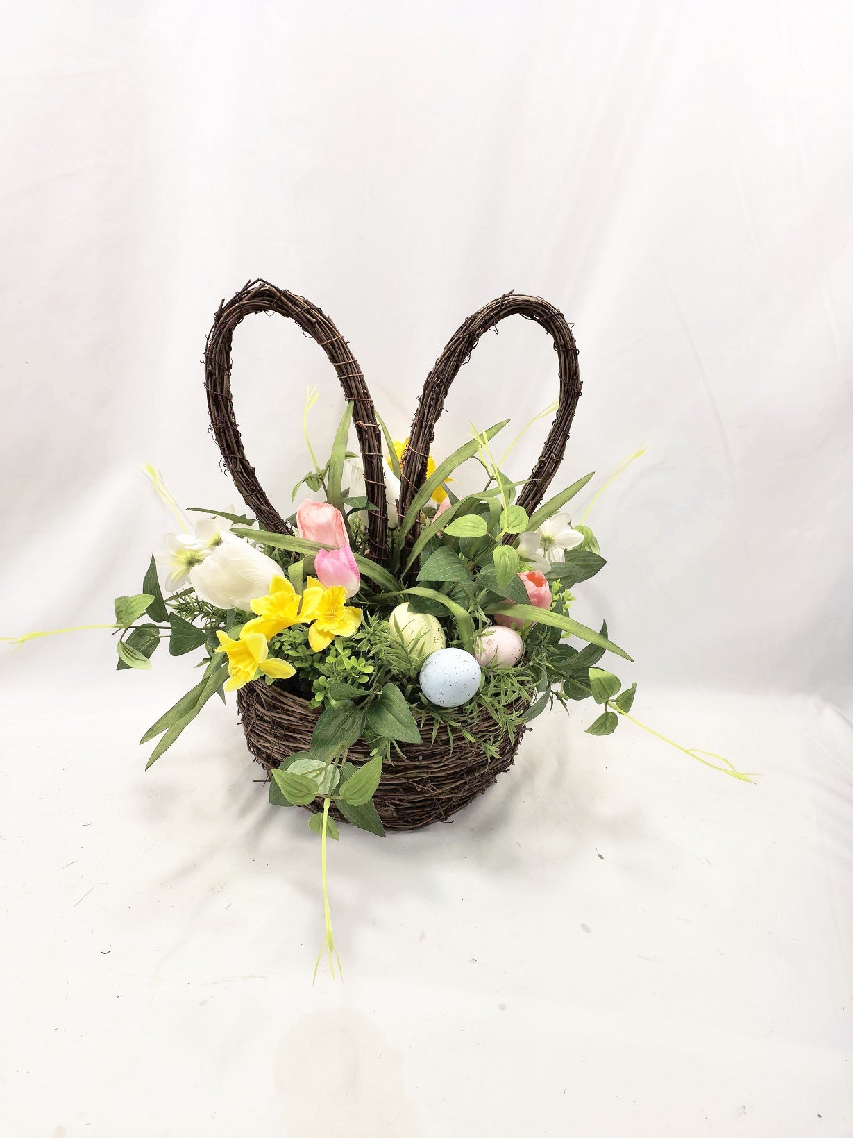 Bunny Ear Woven Basket Centerpiece