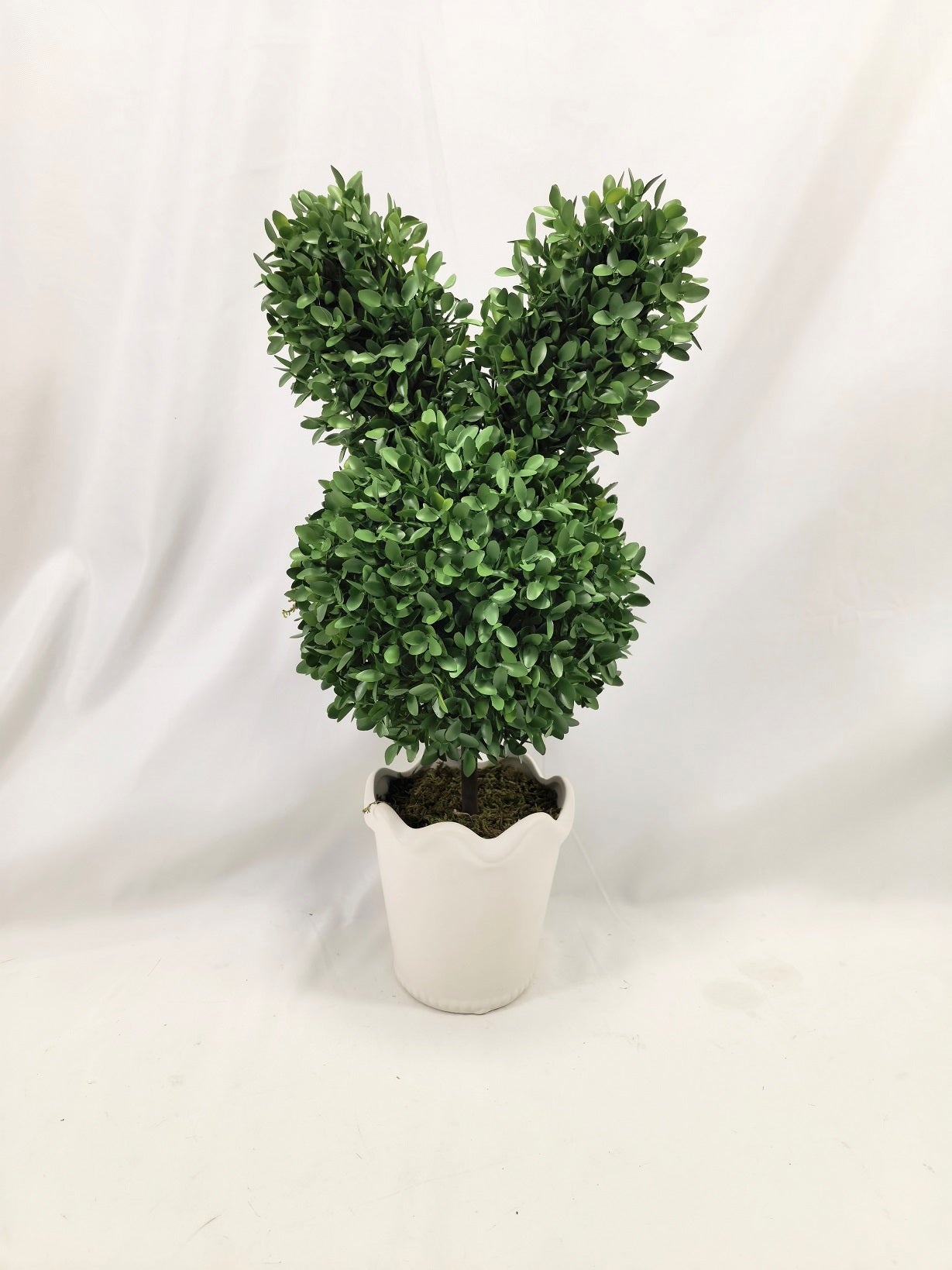 Minimalist Bunny Topiary in White Pot
