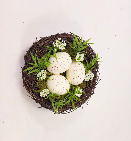 Artificial Bird Nest with Speckled Eggs