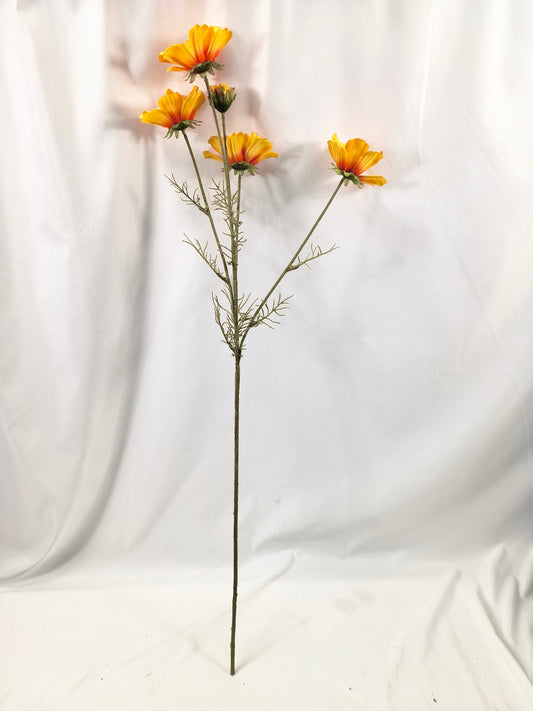 Artificial Cosmos Stem - Orange Yellow Spring Wildflower