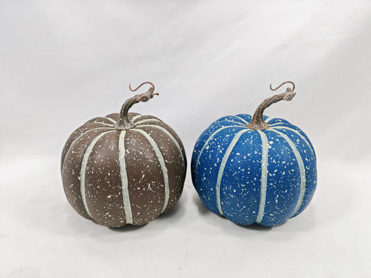 JY26-YX005 Vintage Flat-Ribbed Artificial Pumpkin