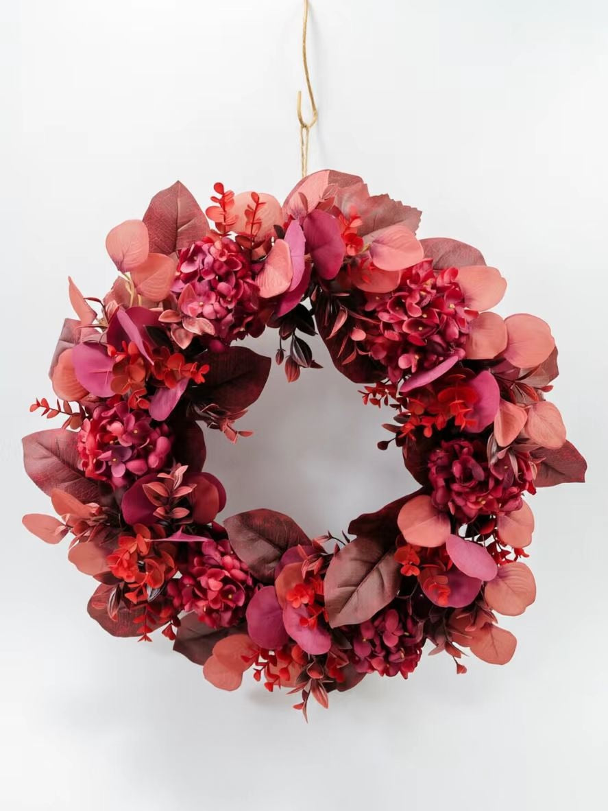 JY26-YX018 Deep Crimson Floral & Berry Wreath Collection